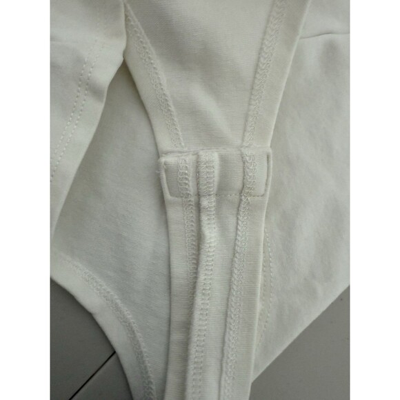 Lulus Off The Shoulder Stretch Bodysuit Women Size M Ivory White *Flaw - Picture 9 of 11